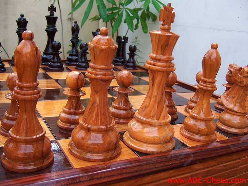 Patio - Outdoor Wooden Chess Table, Natural Wood Color | Image: 9 of ...