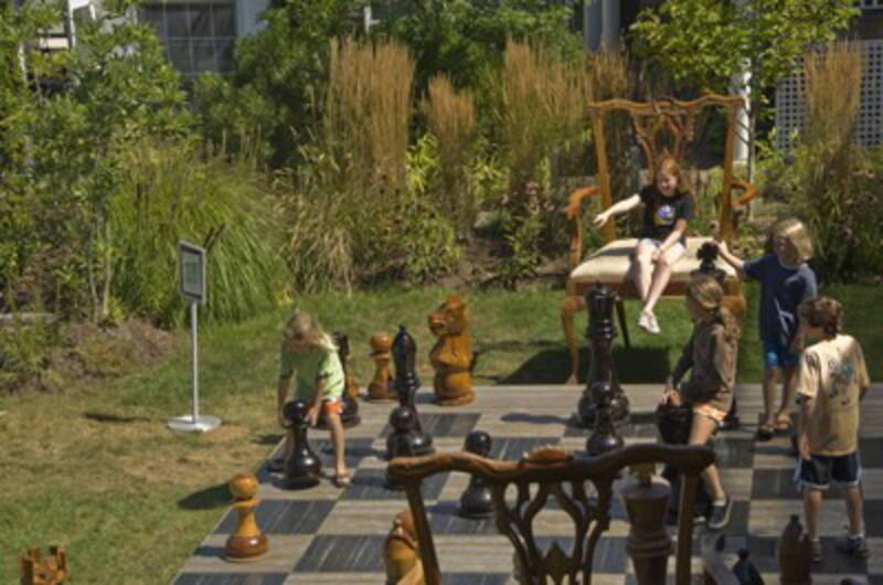 Outdoor ABC Chess Sets on lawn