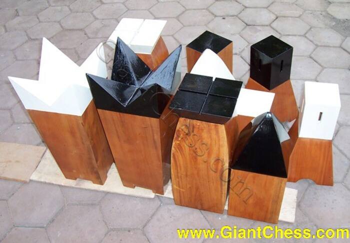 Custom carved chess pieces