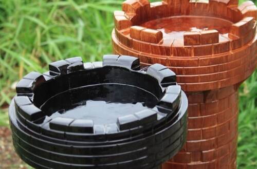 Custom Pieces giant teak chess photo