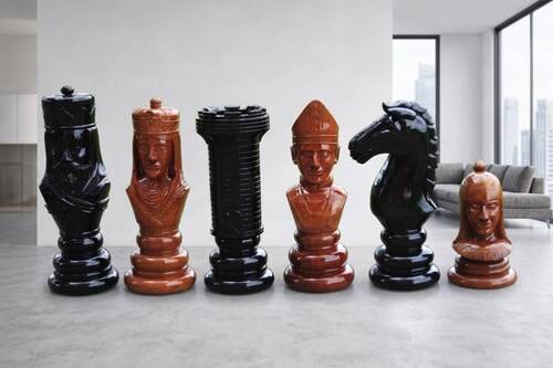 Custom Pieces giant teak chess photo
