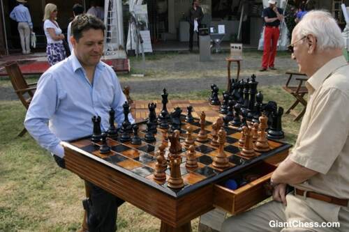 Chess Tables giant teak chess photo