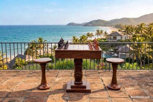 Chess Tables giant teak chess photo