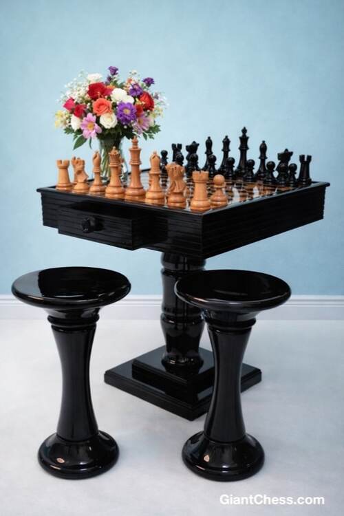 Chess Tables giant teak chess photo